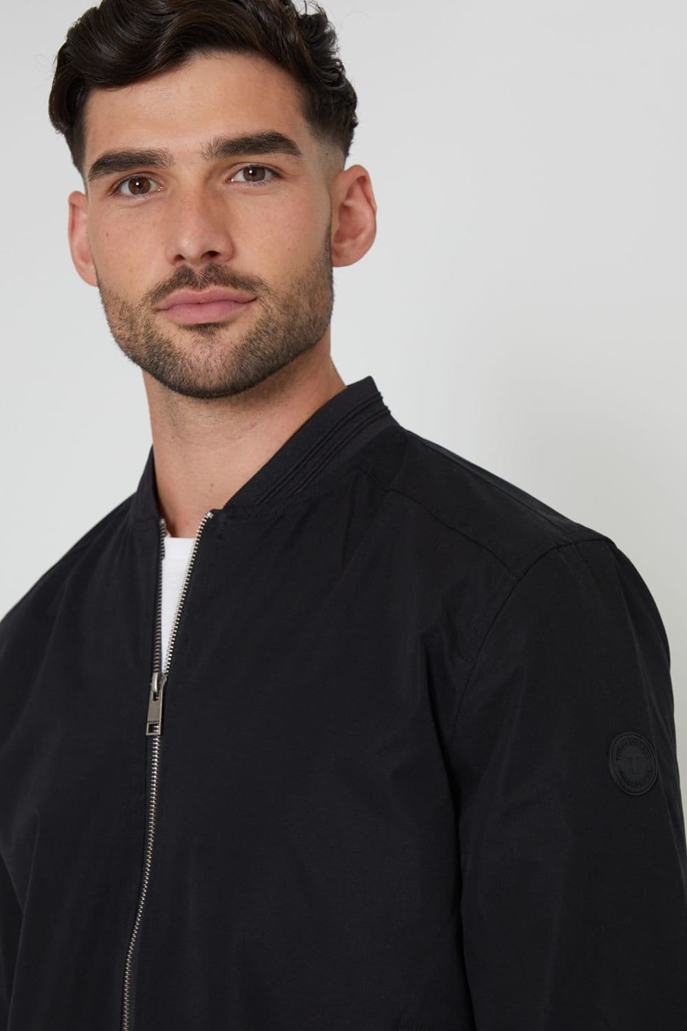 Threadbare Threadbare Men's 'Predict' Showerproof Classic Bomber Jacket in Black - 4