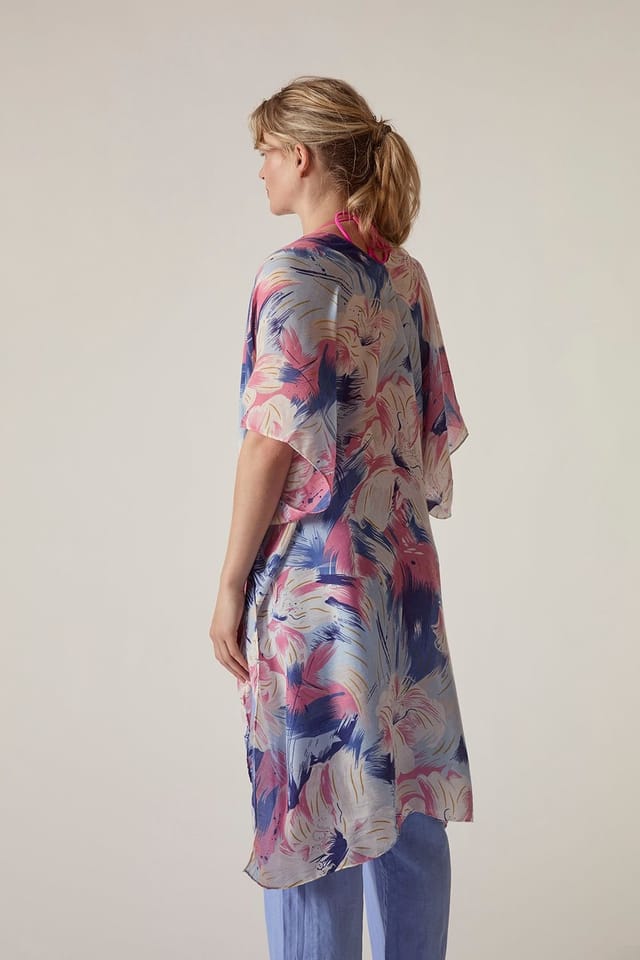 James Lakeland James Lakeland Women's Blue Iris Print Kaftan - 2