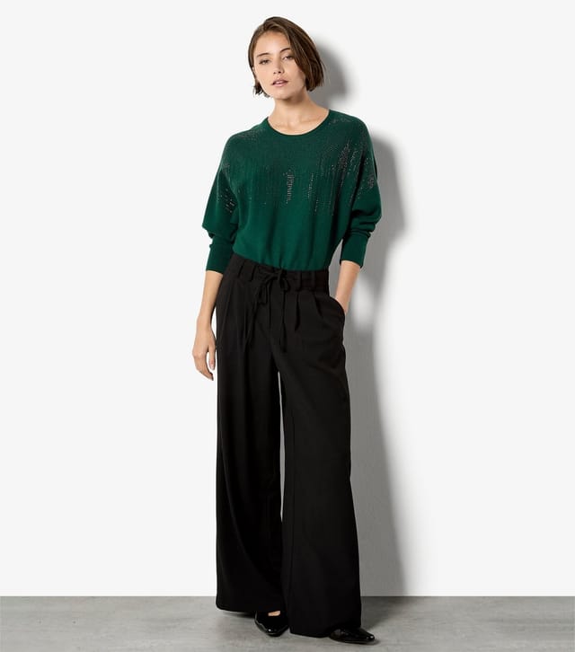 Apricot Women's Dark Green Stud Batwing Jumper Apricot New Look - 2
