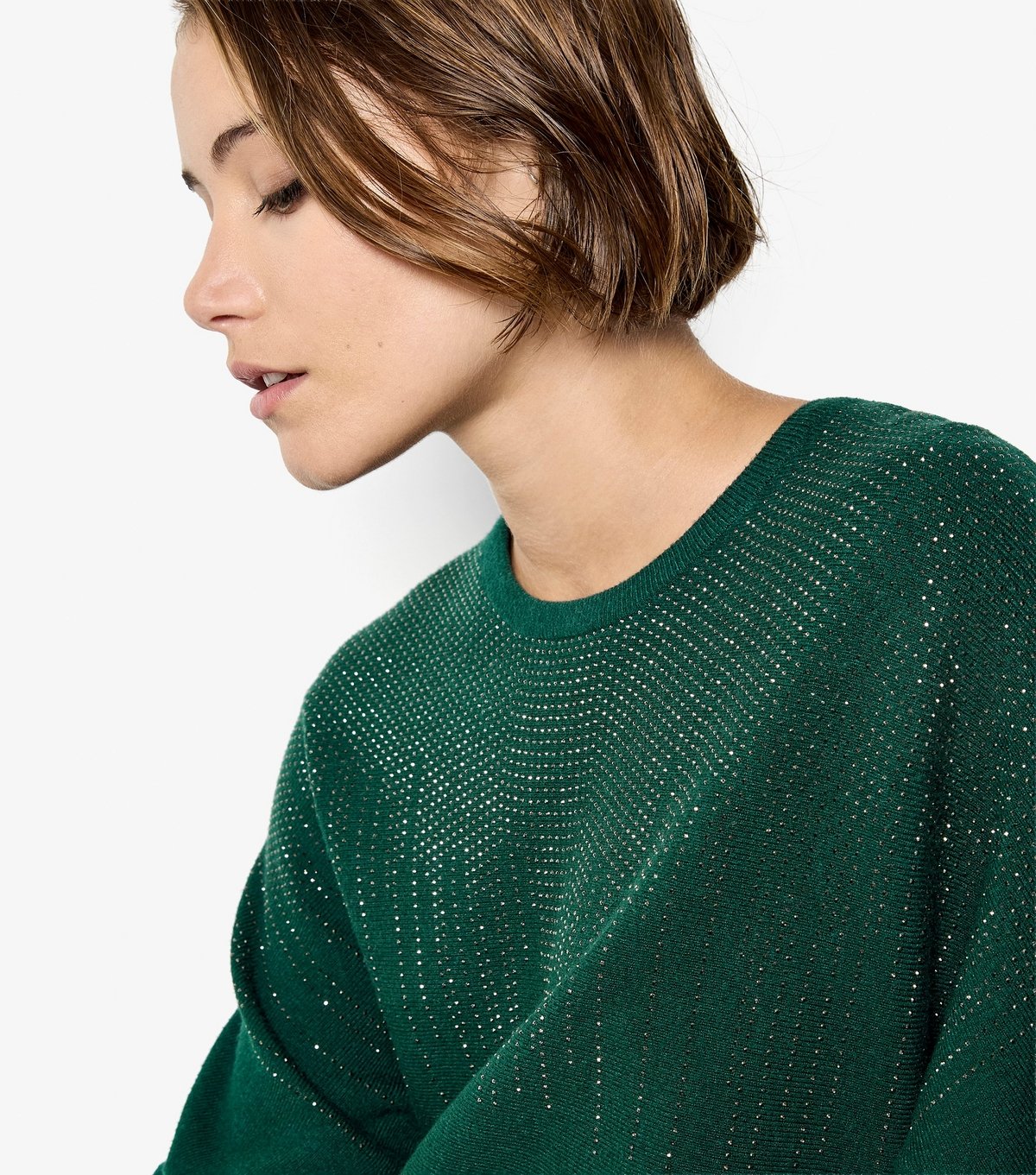 Apricot Women's Dark Green Stud Batwing Jumper Apricot New Look - 4