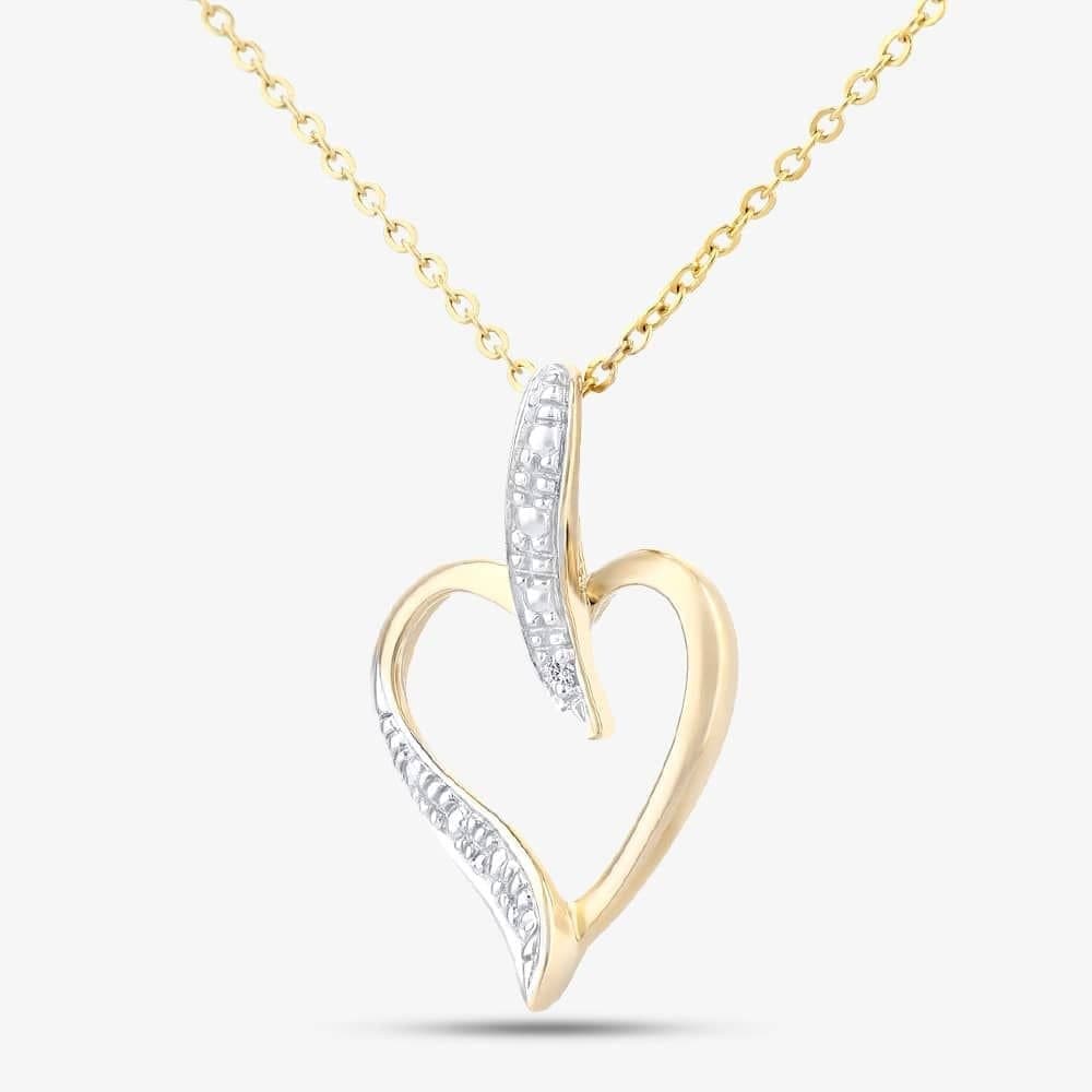 T.H.Baker T.H.Baker Gold Diamond Heart Pendant Necklace