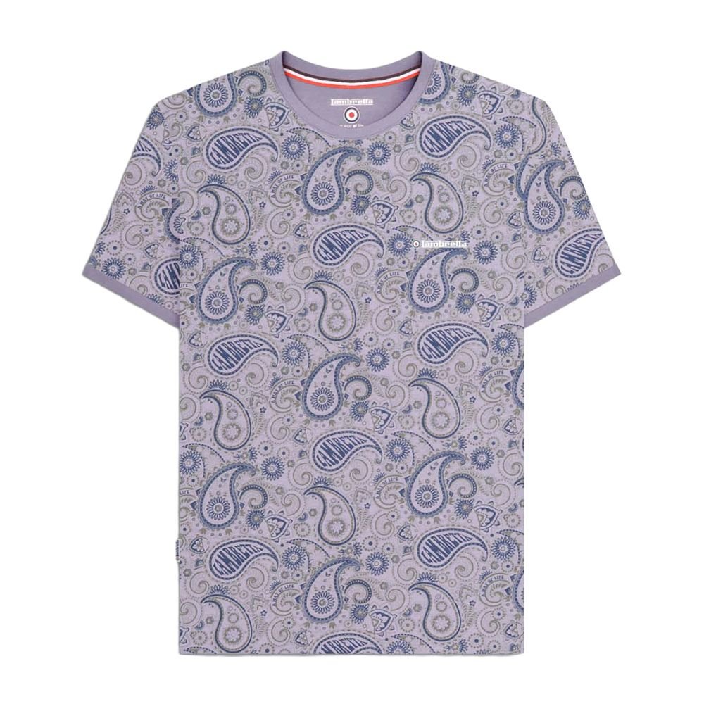 Lambretta Lambretta Men's SS25 Paisley T-Shirt in Light Blue - 1