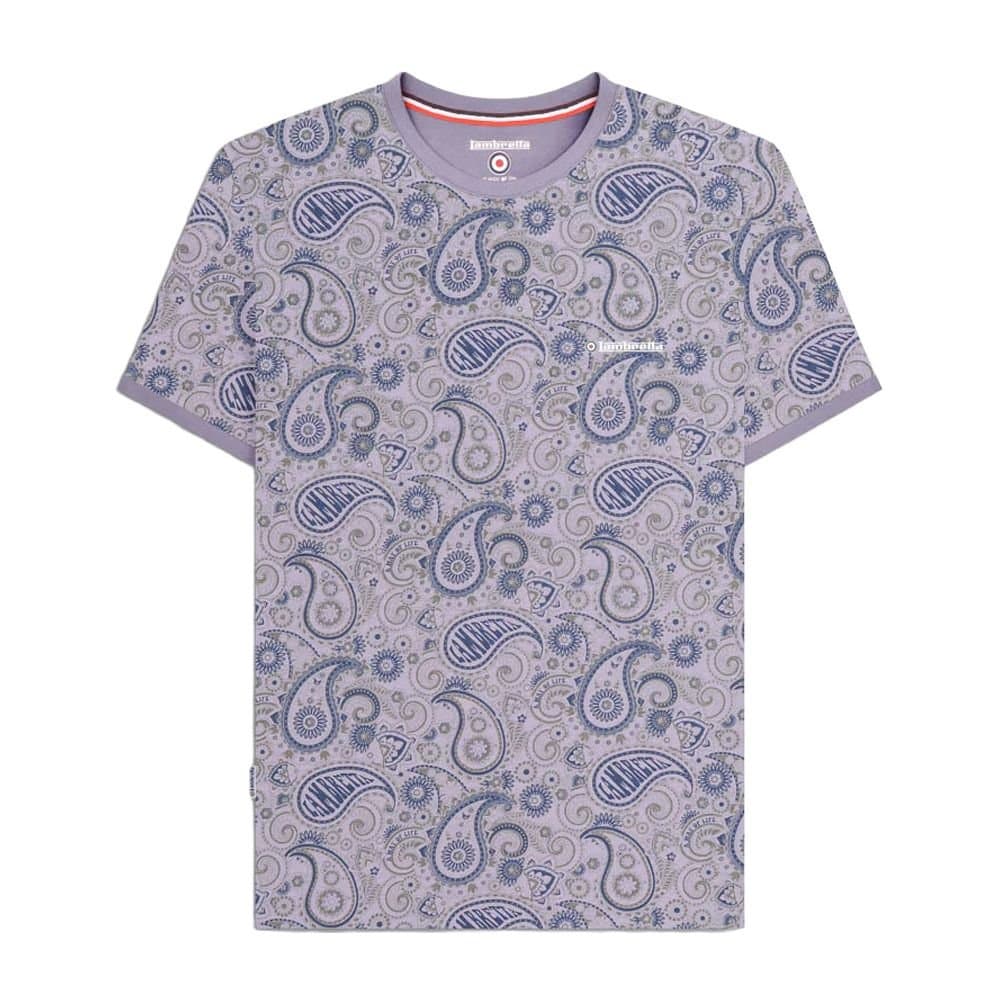 Lambretta Lambretta Men's SS25 Paisley T-Shirt in Light Blue