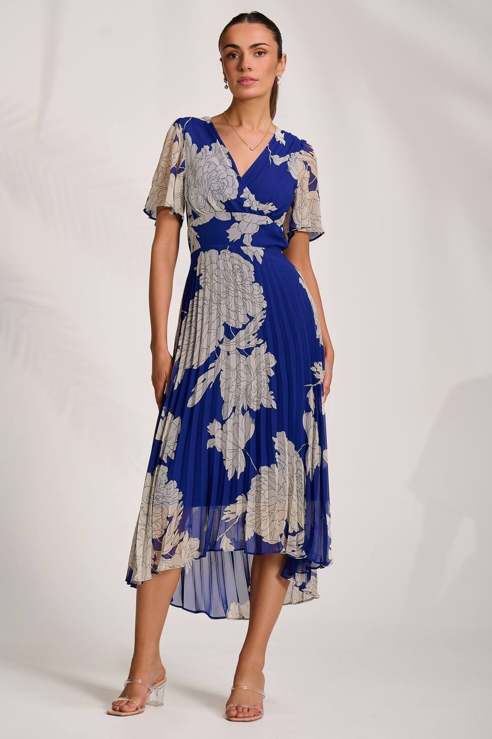 Jolie Moi Jolie Moi Women's Pleated Chiffon Maxi Dress in Purple - 3