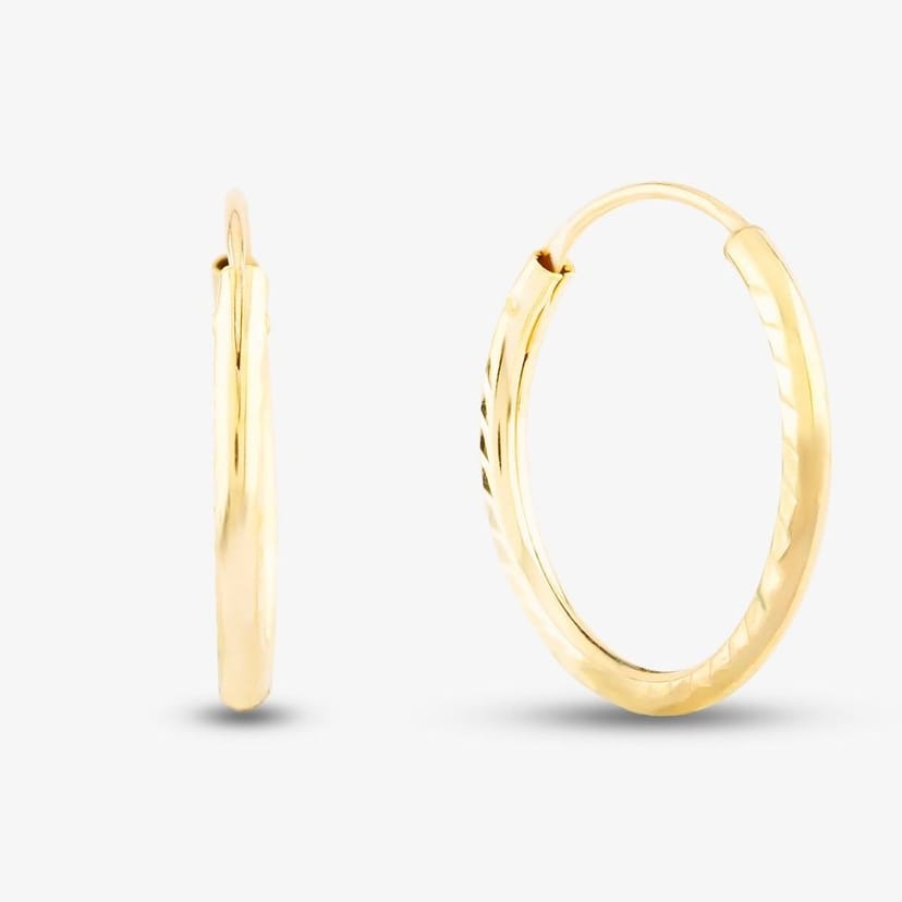 T.H.Baker T.H.Baker Women's 9ct Yellow Gold Sleeper Hoop Earrings 1.53.9859 - 1