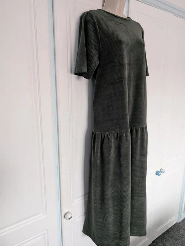 ASOS Design Dark Green Chunky Cord Midi Dress