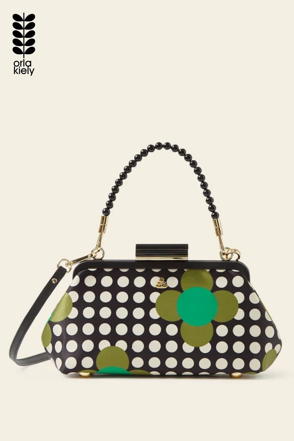 Orla Kiely Orla Kiely Green Polka Dot Clutch - Jewel Flower