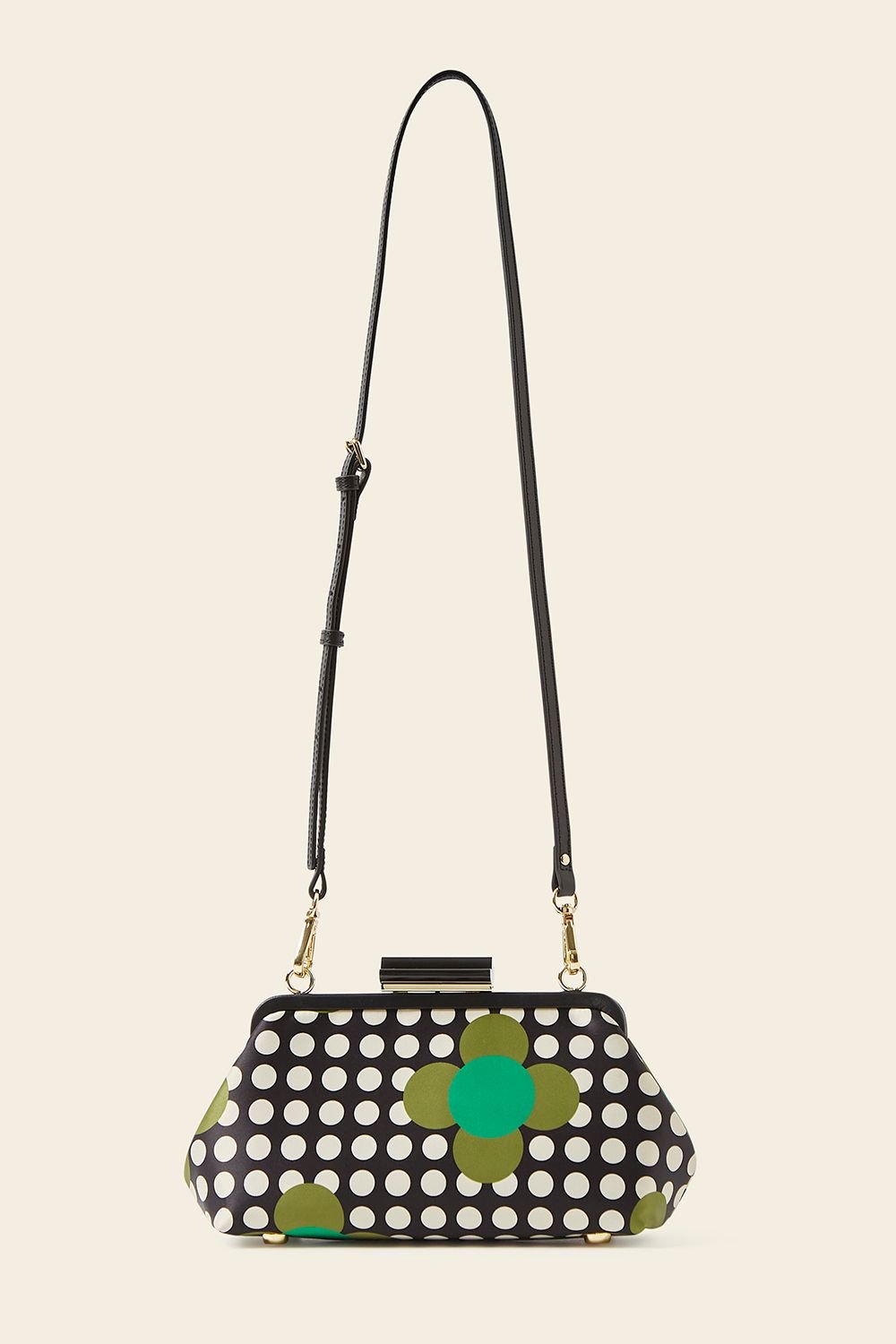 Orla Kiely Orla Kiely Women's Jenny D Clutch - Jewel Flower Polka Dot in Green - 3