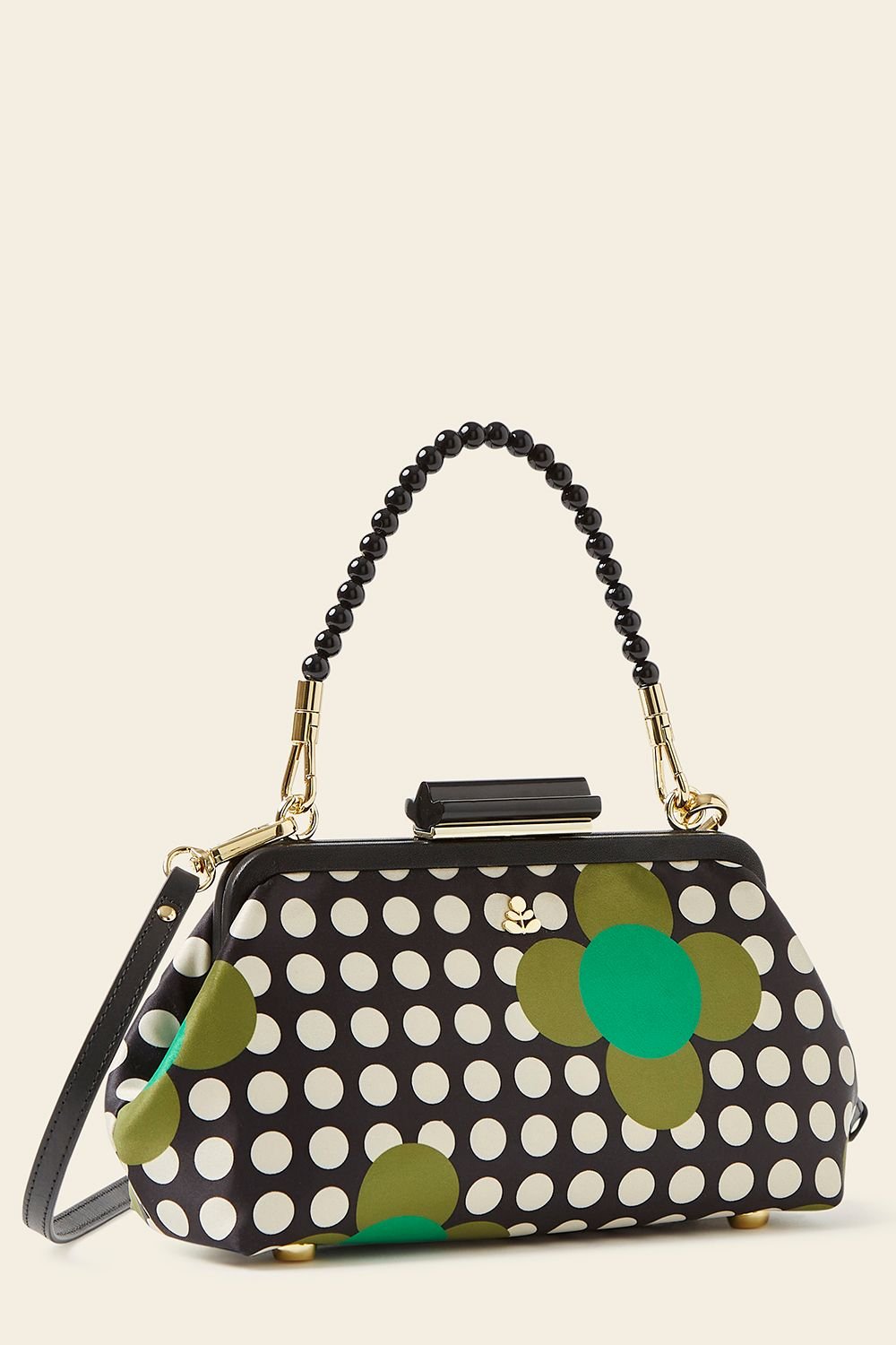 Orla Kiely Orla Kiely Women's Jenny D Clutch - Jewel Flower Polka Dot in Green - 4