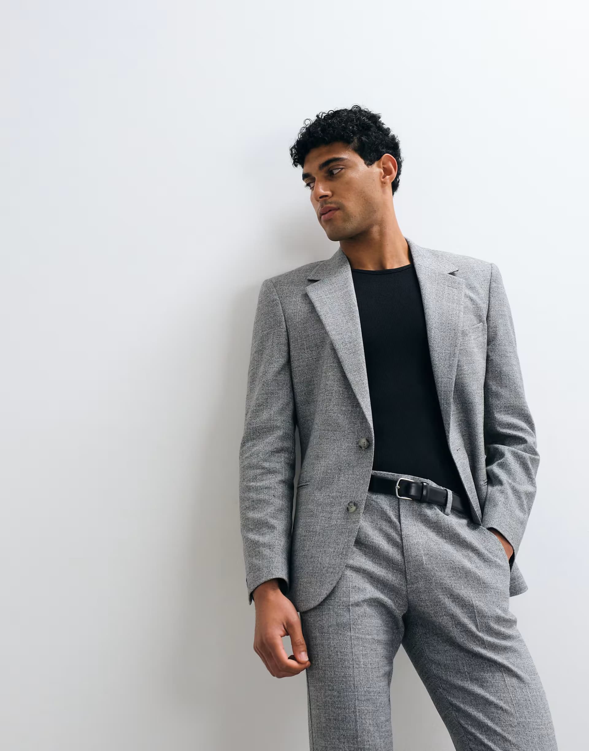ASOS ASOS DESIGN skinny suit jacket in salt and pepper grey