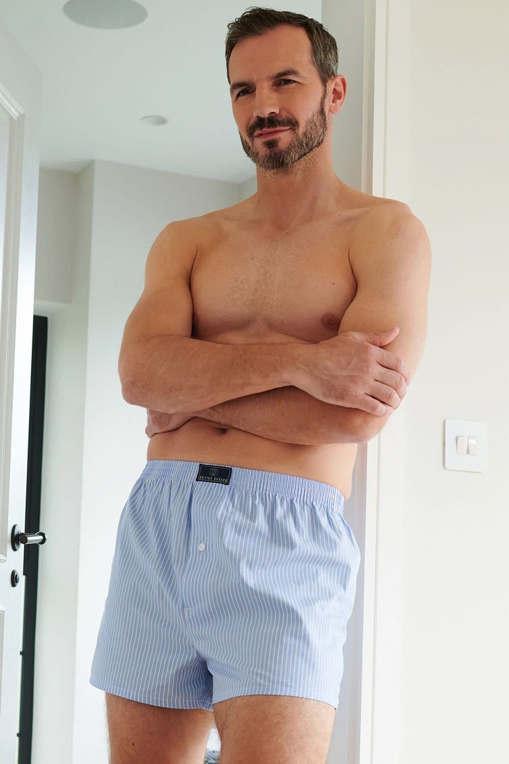 British Boxers British Boxers Men's - Sky Blue & White Stripe in Light Blue