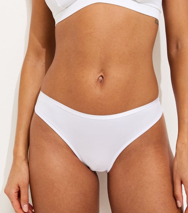 New Look Women's White Microfibre Lace Back Brazilian Briefs New Look - 2