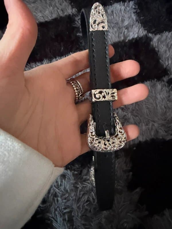 New Look New Look silver gothic/emo leather belt