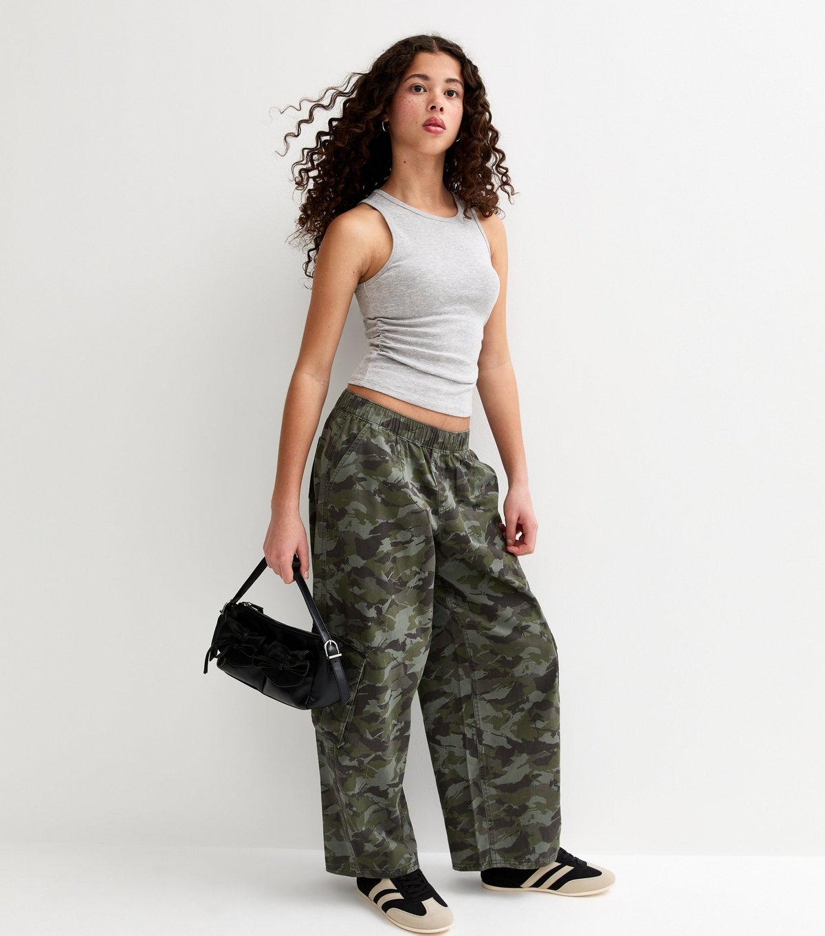 New Look Girls' Grey Ruched Side Racer Vest Top New Look - 3