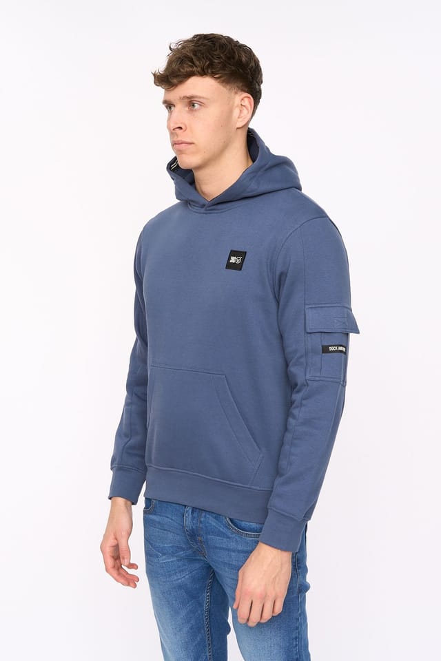 Duck&Cover Duck&Cover Men's Wrentham Functional Hooded Sweatshirt with Patch Pocket in Blue - 3