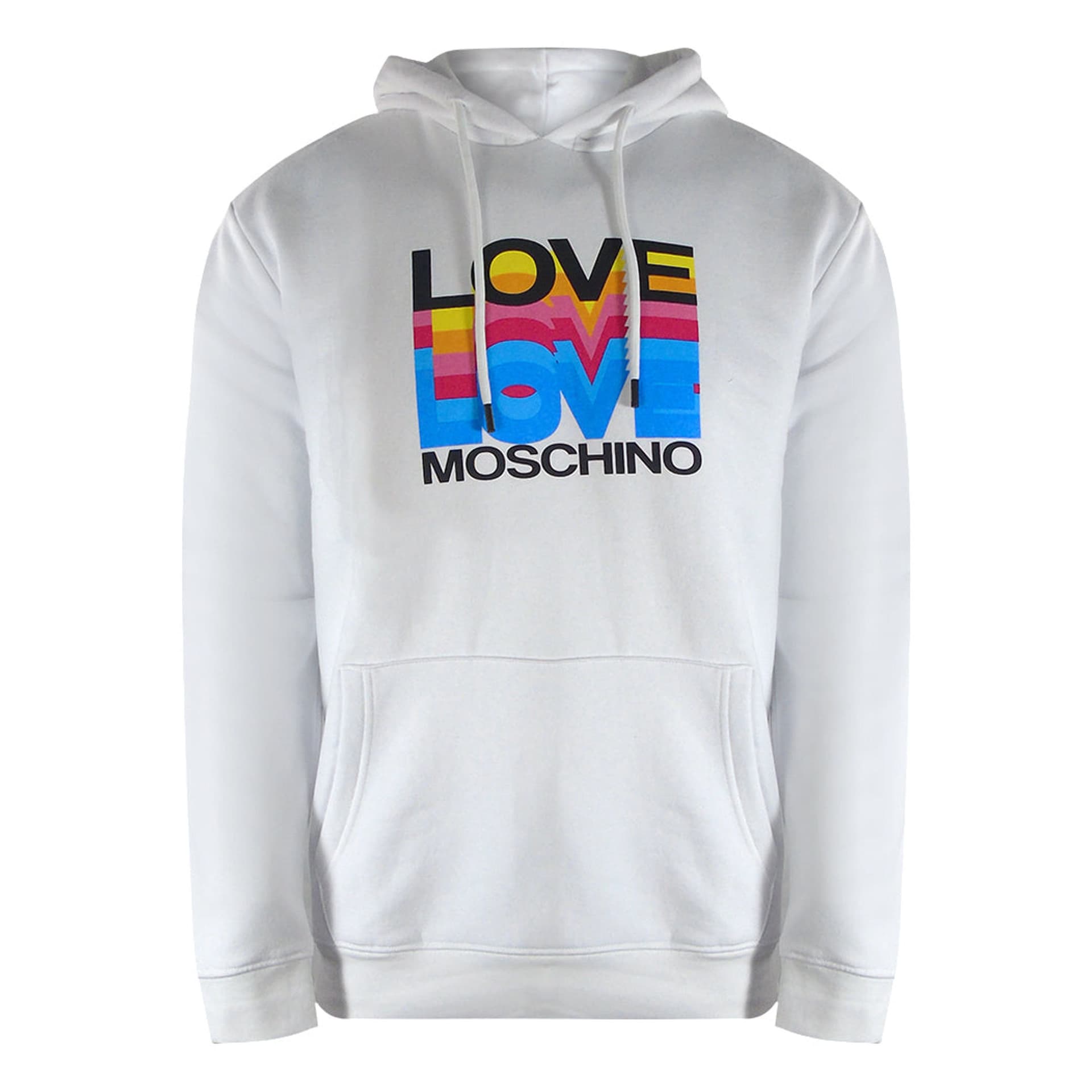 Love Moschino Love Moschino Men's Long Sleeve Hooded Hoodie in White
