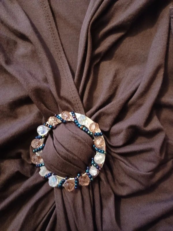 New Look Brown sleeveless embellished top size 14 - 1