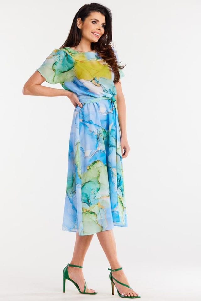 Love Lace Love Lace Women's Awaima Chiffon Day Dress with Elastic Waist - 2