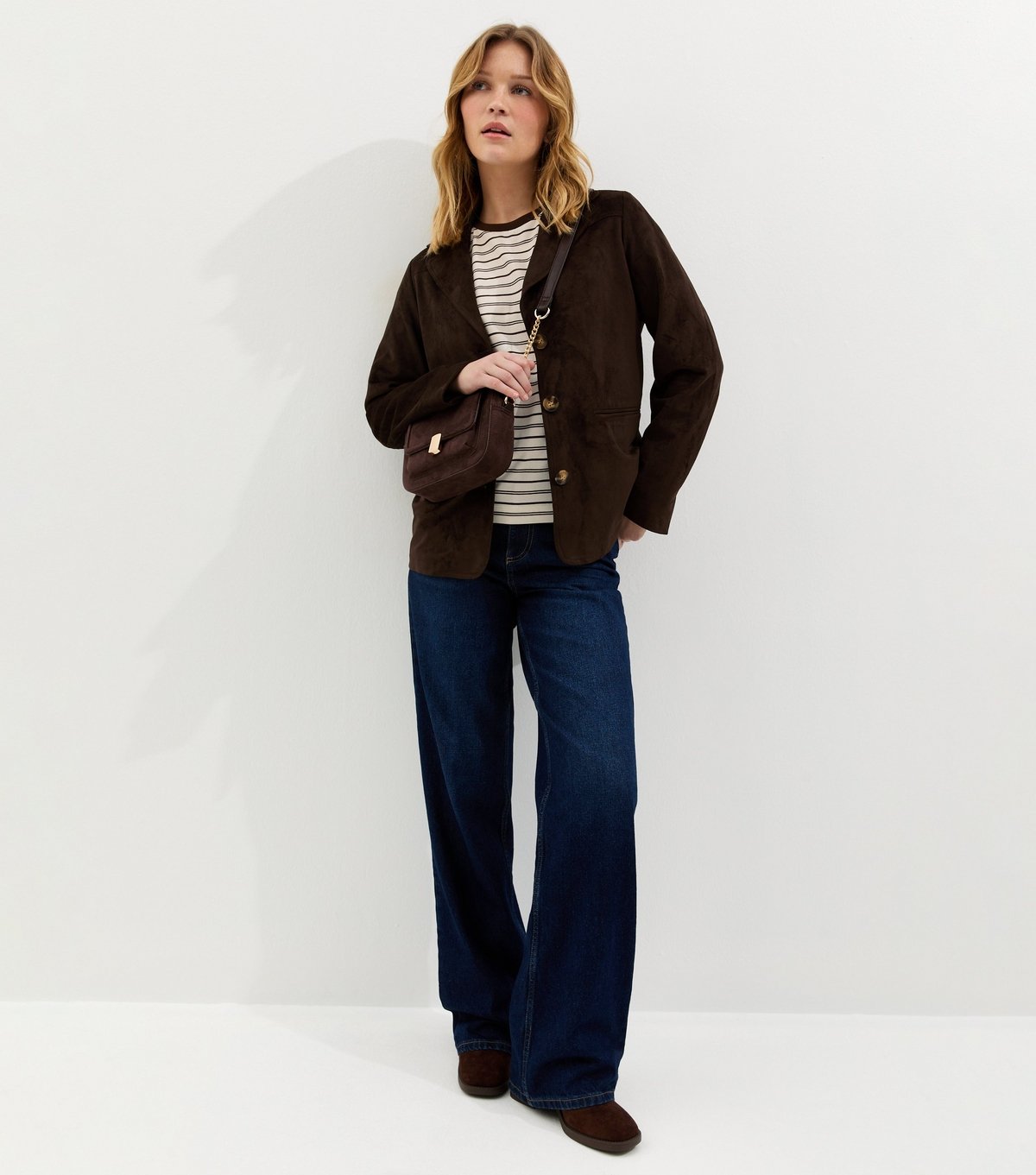 New Look Women's Cream Striped Boxy Crew Neck T-Shirt New Look - 3