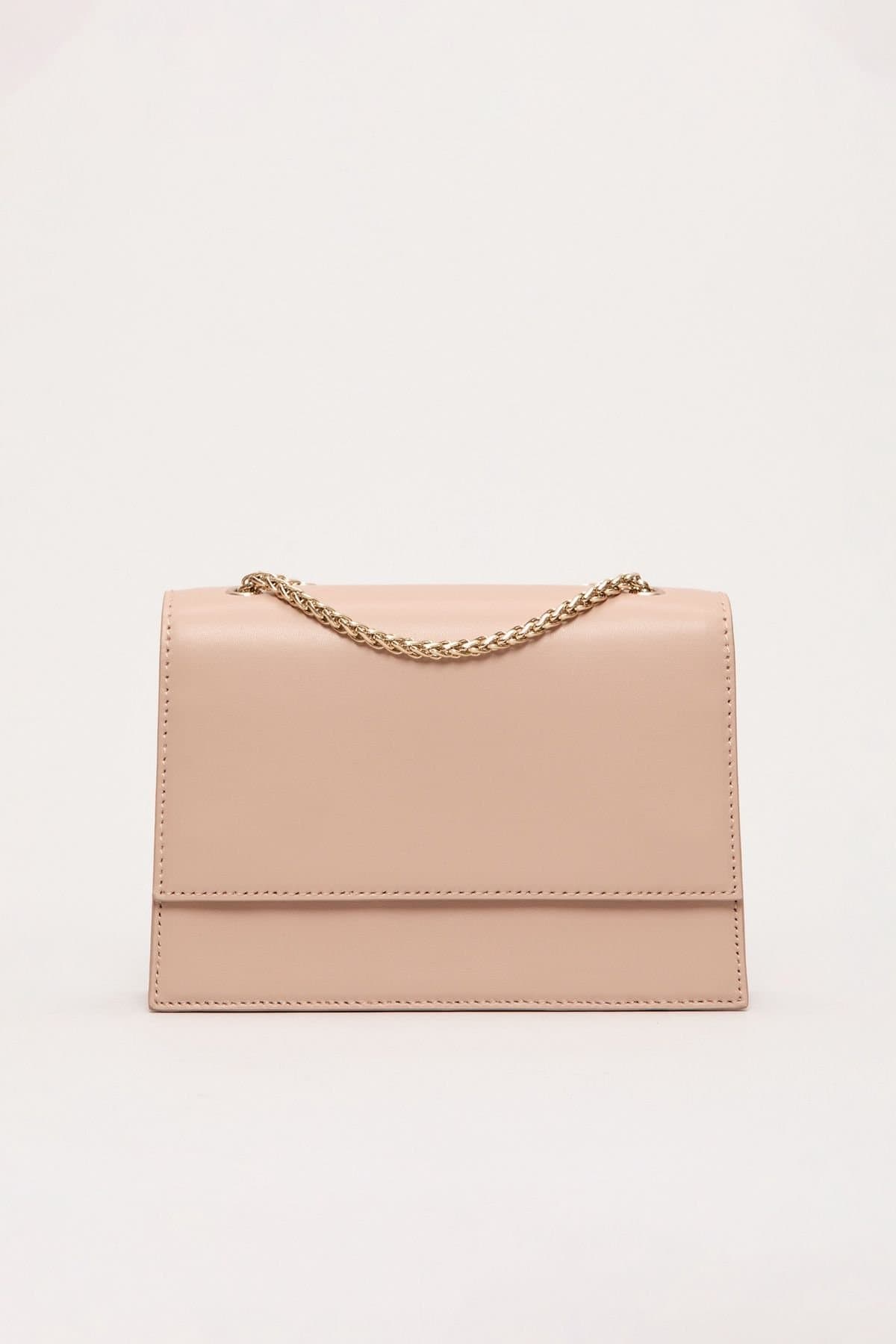 Phase Eight Phase Eight Nude Leather Chain Clutch Bag