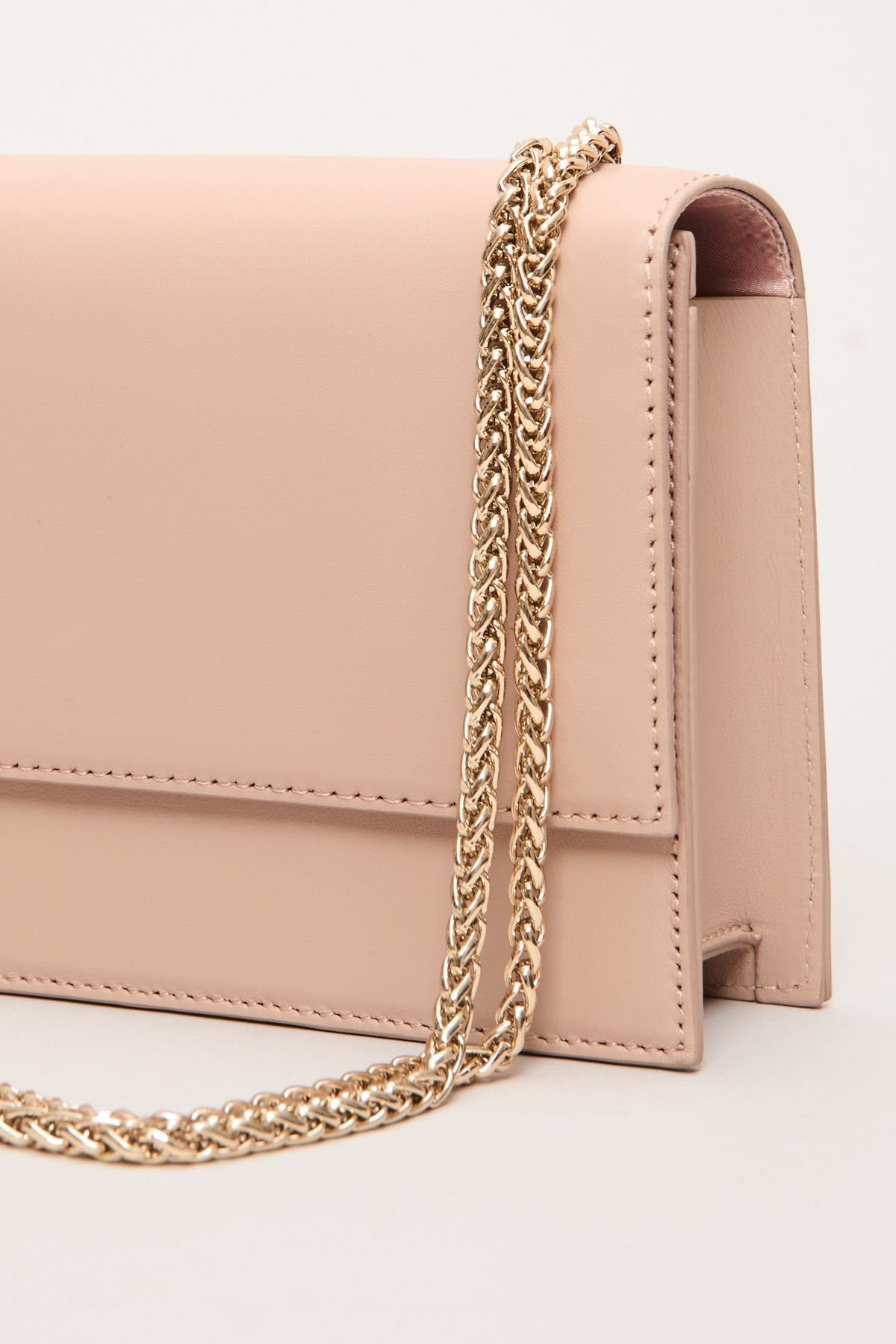 Phase Eight Phase Eight Women's Leather Chain Clutch Bag in Nude - 3