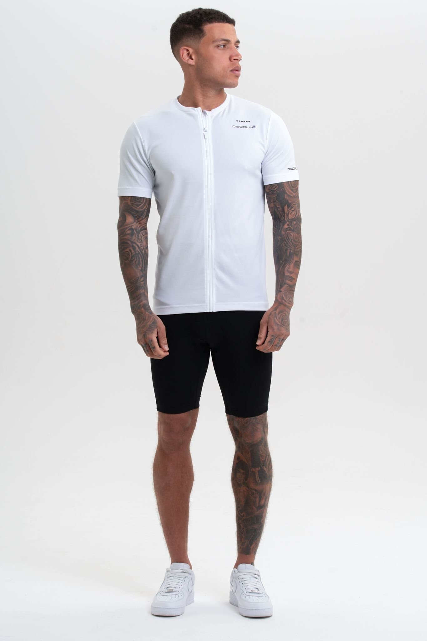 Discipline 365 Discipline 365 Men's Discipline Cycle Jersey with Zip Through Fastening & Reflective Detail in White