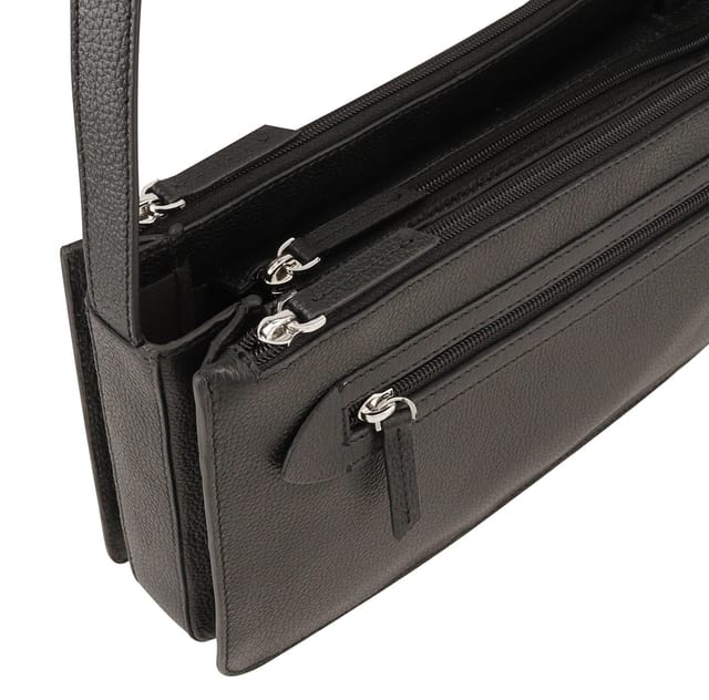 Dents Dents Women's Whitby Leather Cross Body Bag in Black - 3