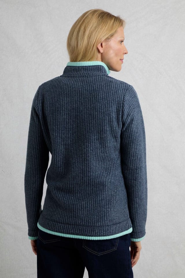 Weird Fish Weird Fish Women's Beye 1/4 Zip Grid Fleece in Mid Navy - 3