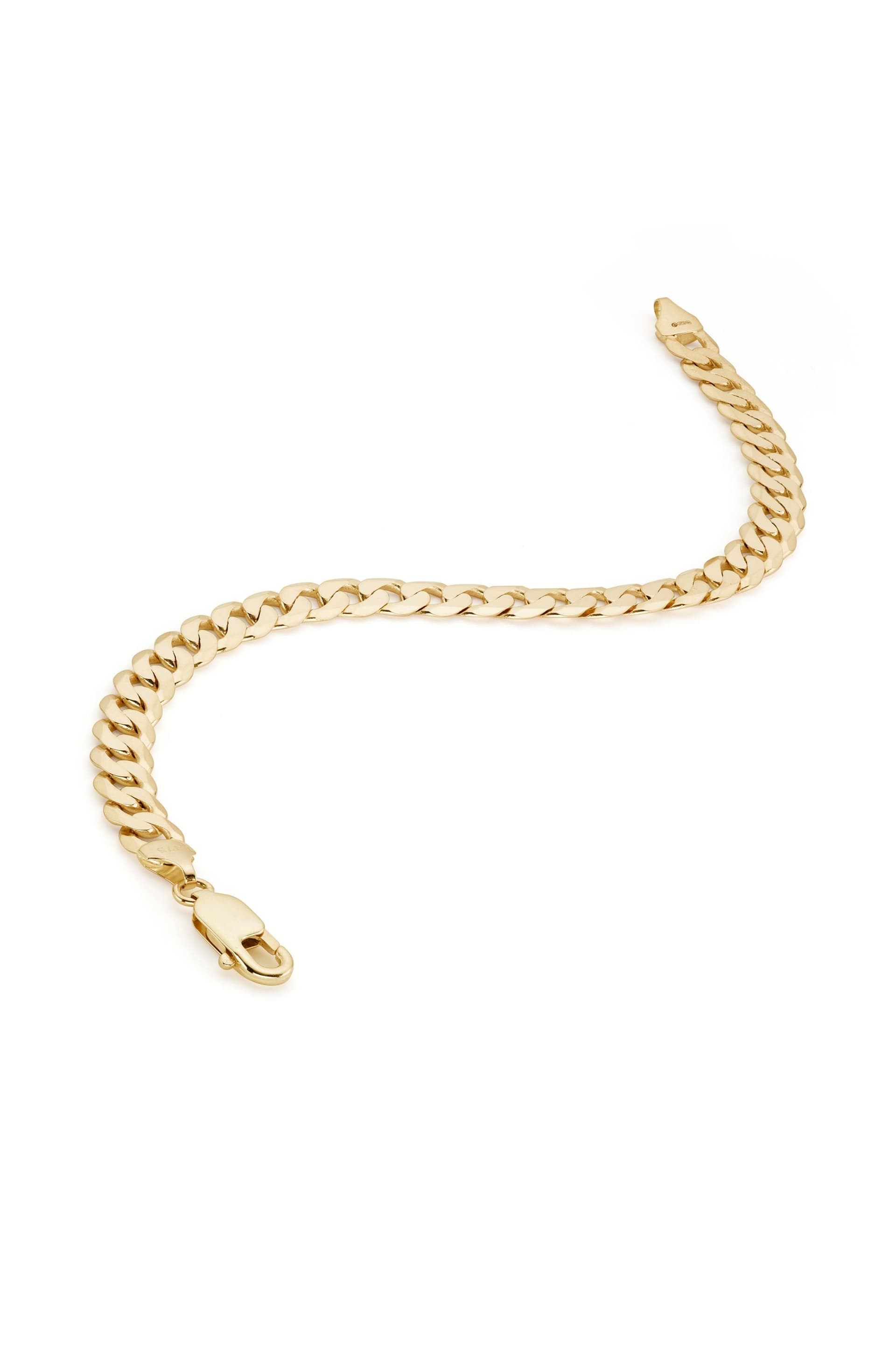 The Fine Collective The Fine Collective Men's 9ct Yellow Gold Solid Curb Chain Bracelet (7mm) 8.25 inch