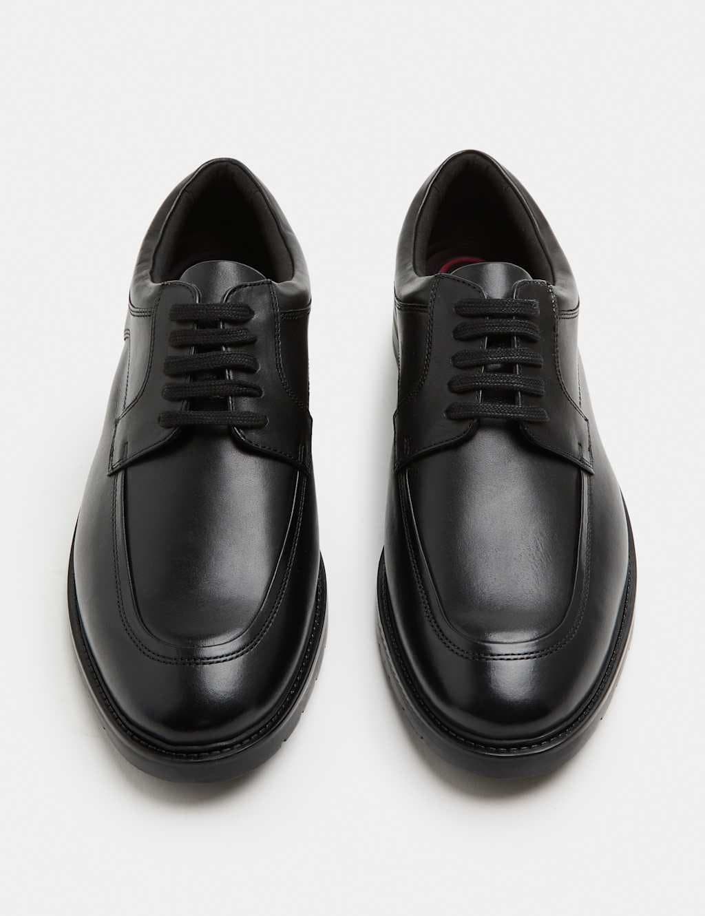 Marks & Spencer M&S Wide Fit Smart Step Leather Derby Shoes Black