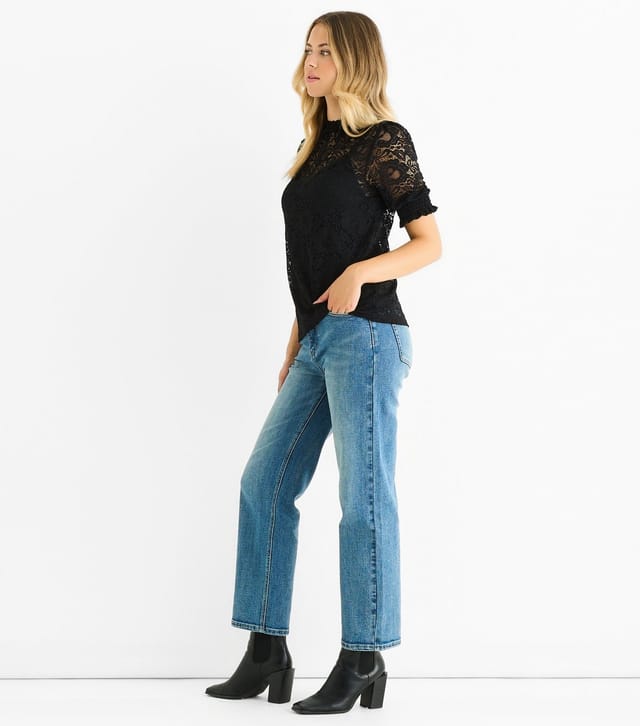Gini London Women's High Neck Lace Blouse Gini London New Look - 3