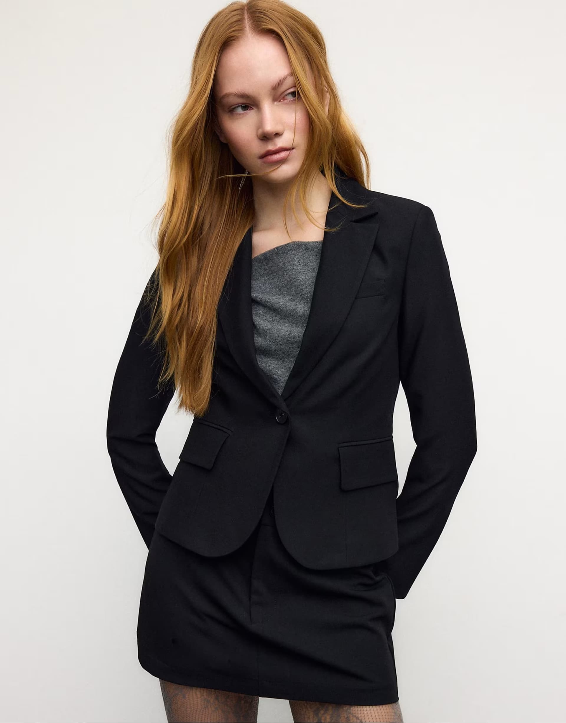 ASOS ASOS Black Short Blazer in Wool Blend