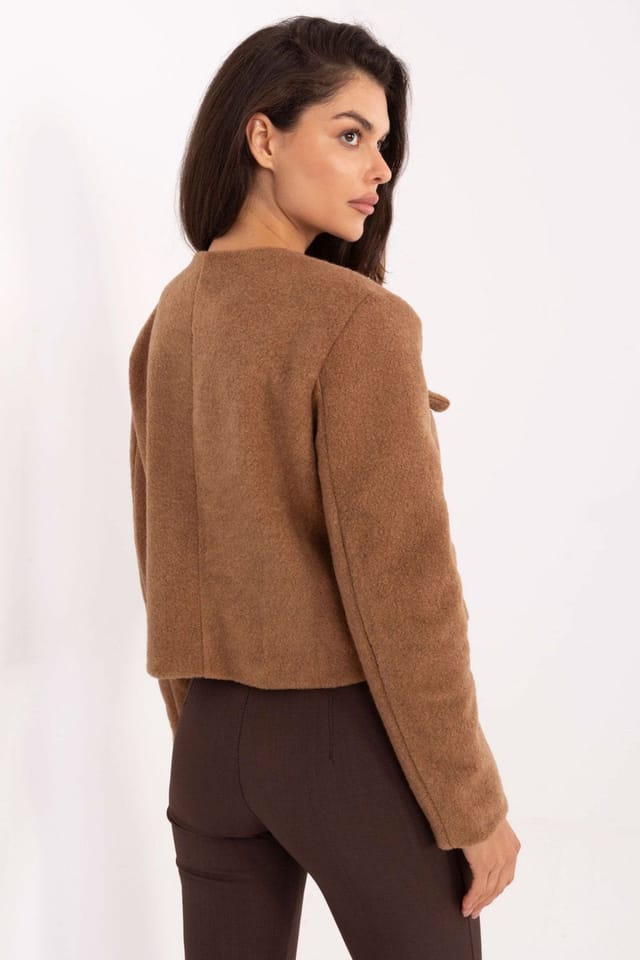 Love Lace Love Lace Women's Elegant Short Cut Polyester Jacket in Brown - 3