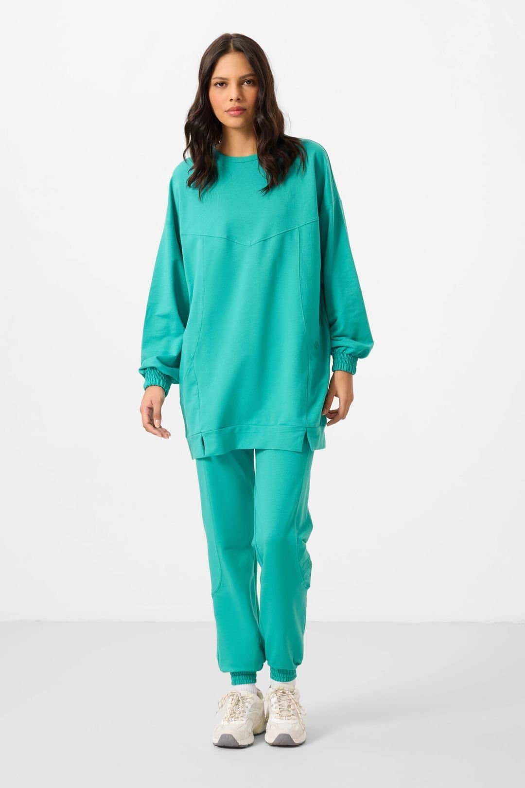 Tommy Life Tommy Life Women's Oversized Fleece Sweatshirt & Pants Set in Mint