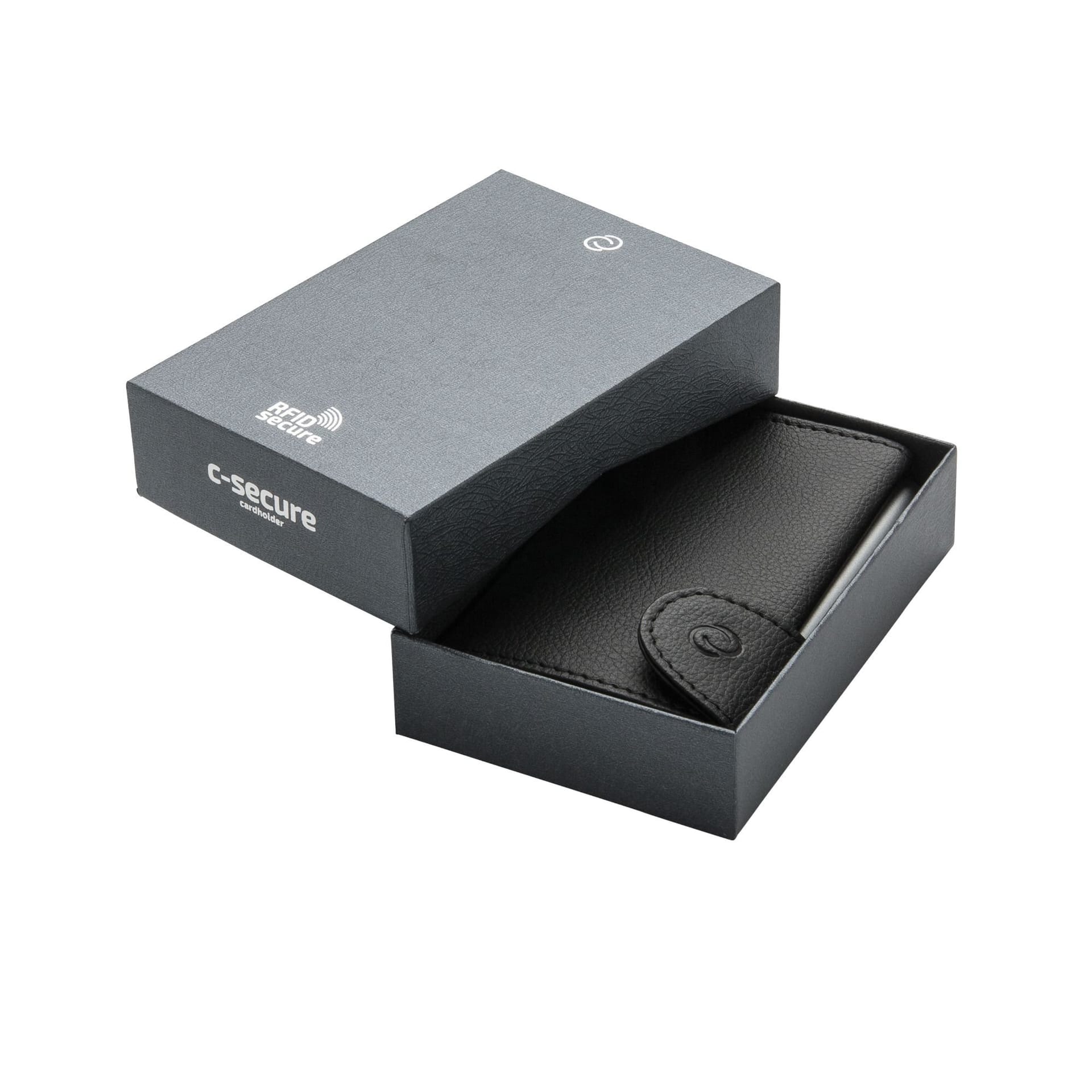 C-Secure C-Secure Men's RFID Wallet & Card Holder Set in Black - 4