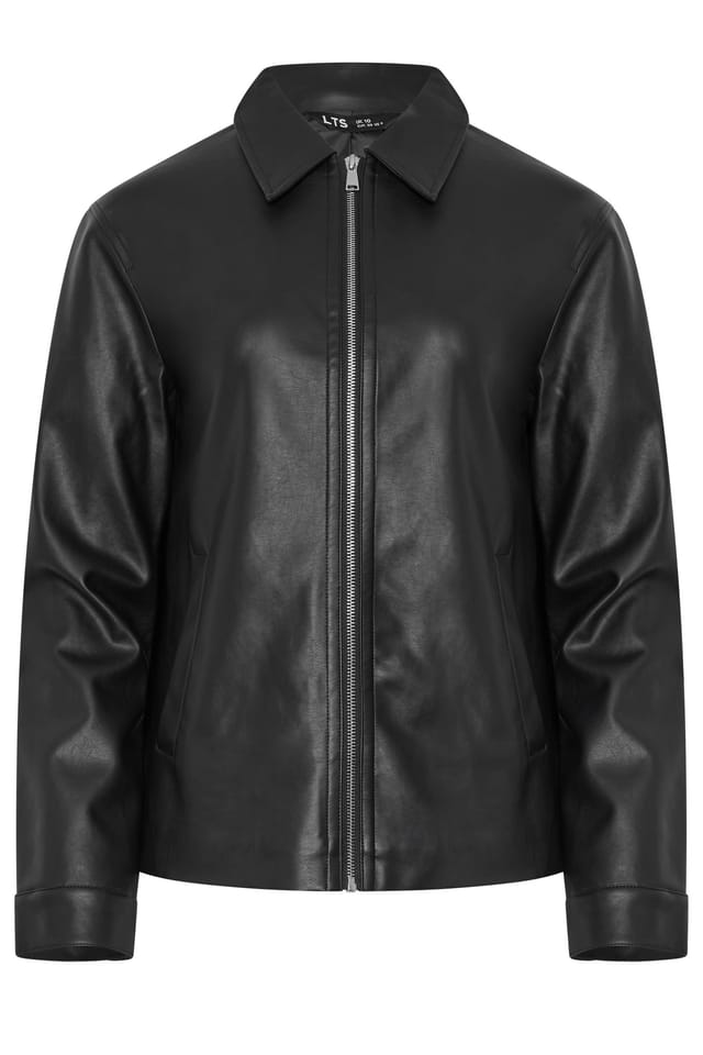 Long Tall Sally Long Tall Sally Women's Tall Faux Leather Zip Jacket in Black - 2