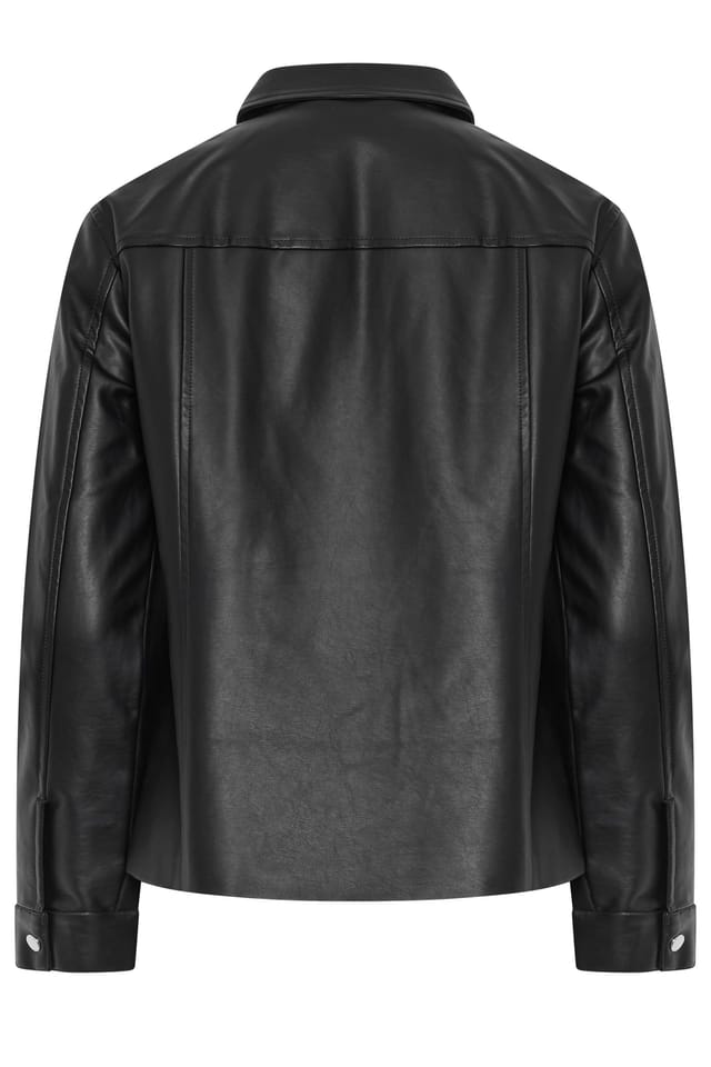 Long Tall Sally Long Tall Sally Women's Tall Faux Leather Zip Jacket in Black - 3
