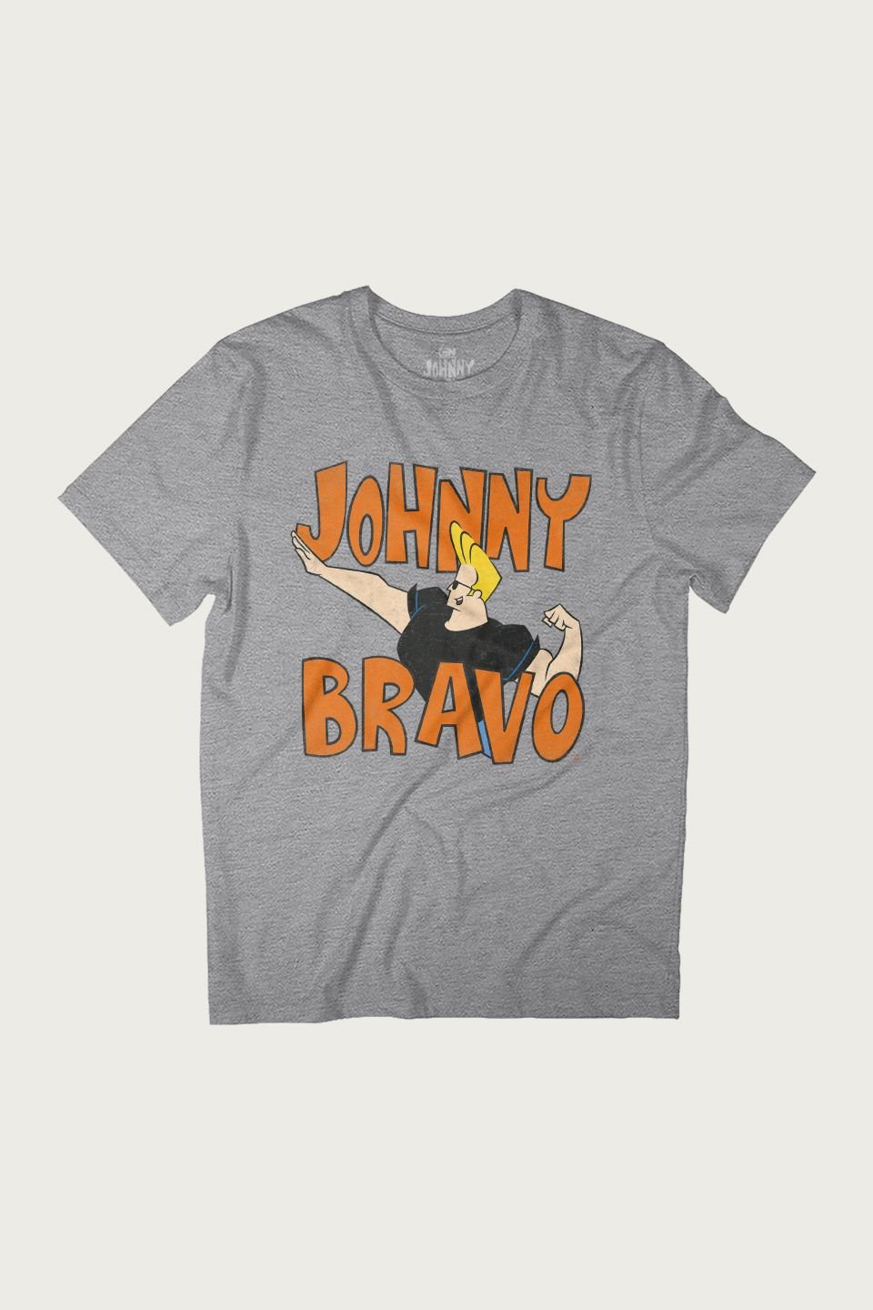 Johnny Bravo Johnny Bravo Men's Side Pose Logo T-Shirt in Mid Grey - 2