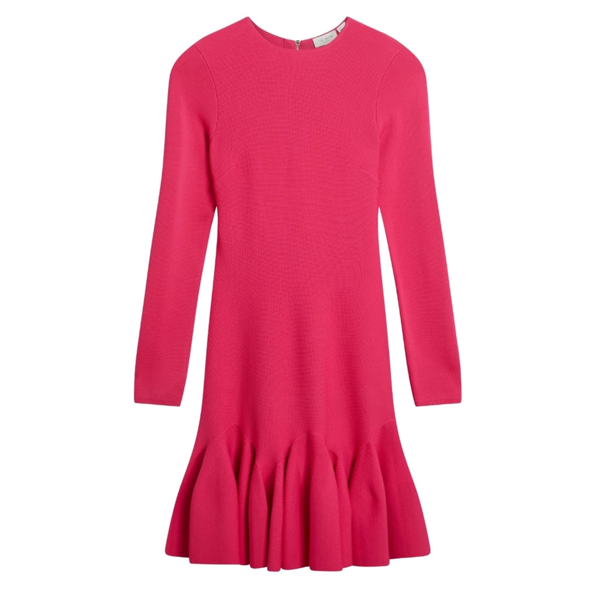 Ted Baker Ted Baker Women's Loisss Long Sleeve Crew Neck Mini Dress in Magenta