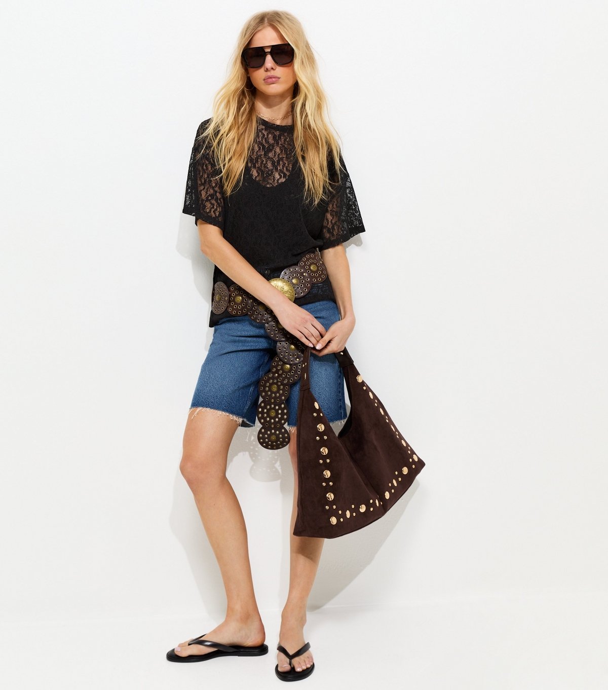 New Look Women's Black Oversized Lace Boxy Fit Top New Look - 3