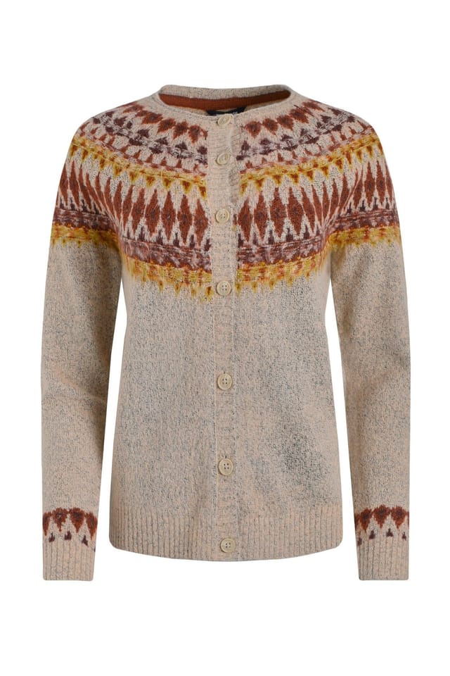 Weird Fish Weird Fish Women's Hatty Fair Isle Cardigan in Ivory - 2