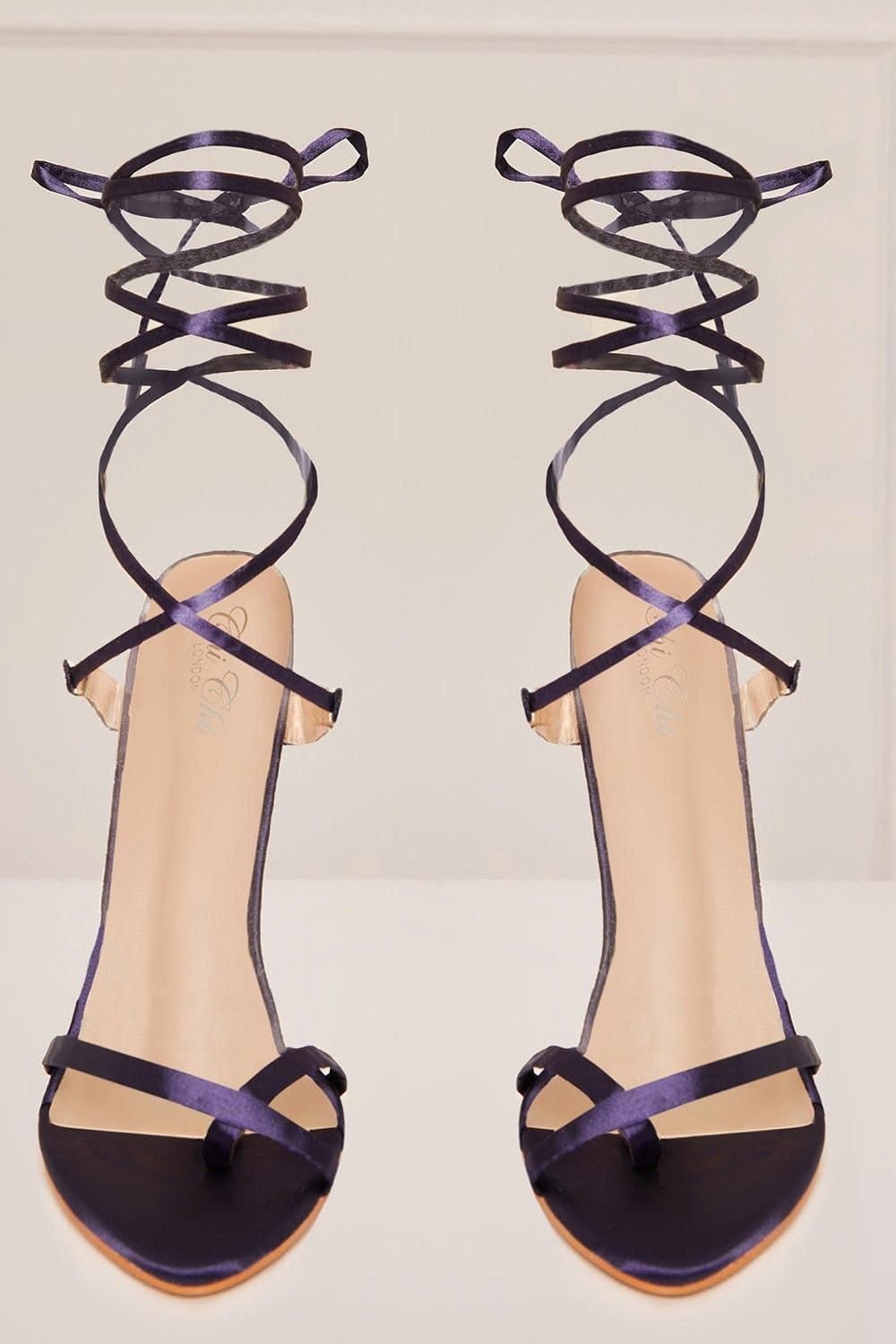 chi chi london Chi Chi London Women's High Heel Lace Up Sandal in Navy - 4
