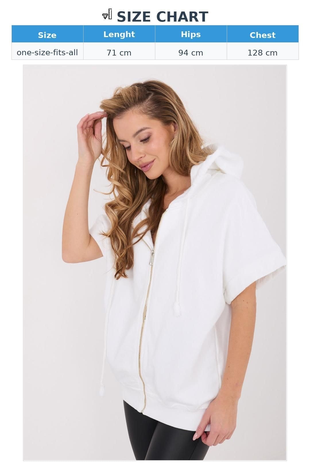Love Lace Love Lace Women's Hooded Zip Cotton Elastane Sweatshirt in White - 4