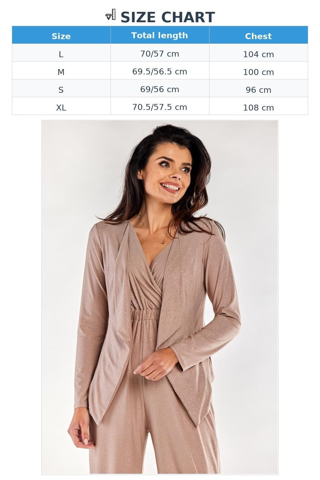 Love Lace Love Lace Women's Polish Loose Fit Long Sleeve Unlined Jacket in Beige - 4