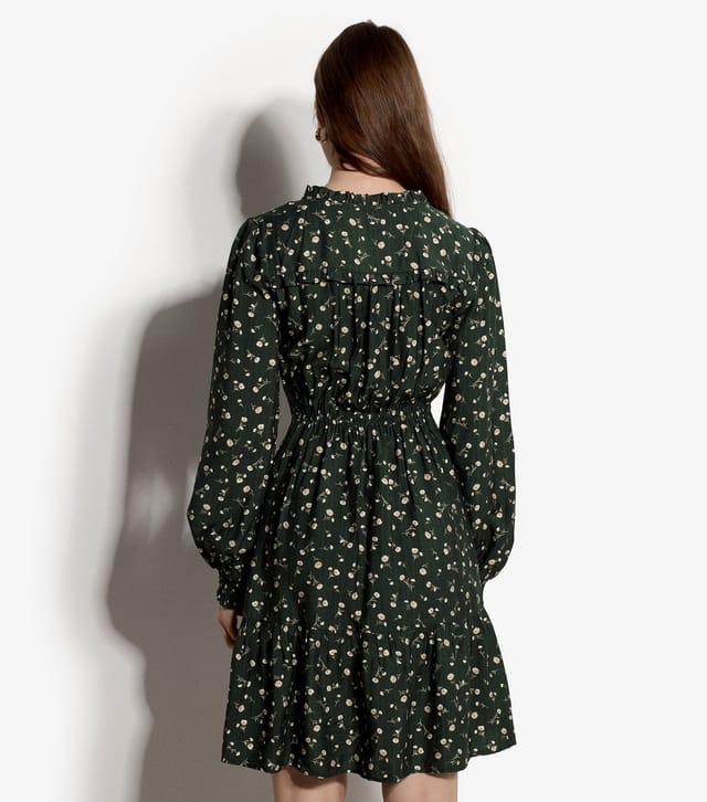 Apricot Women's Green Daisy Print Long Sleeve Dress Apricot New Look - 3
