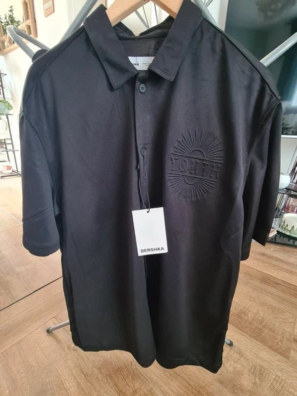 Bershka Bershka printed relaxing shirt in black M with