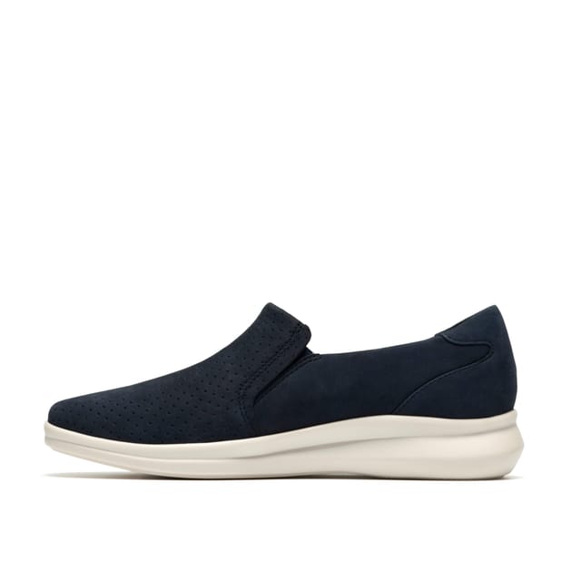Clarks Clarks Women's Lynell Sky Navy Nubuck Slip Ons - 2