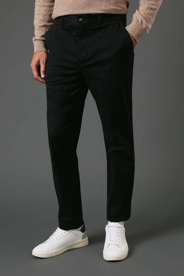 Burton Burton Men's Slim Fit Chino Trousers in Black - 2