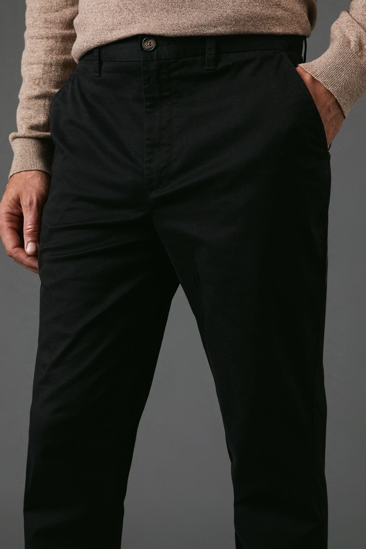 Burton Burton Men's Slim Fit Chino Trousers in Black - 4