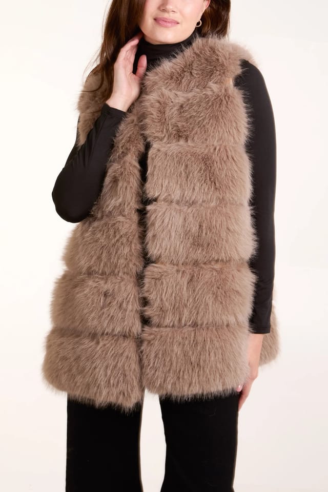 Blue Vanilla Fur Pelted Gilet - 2